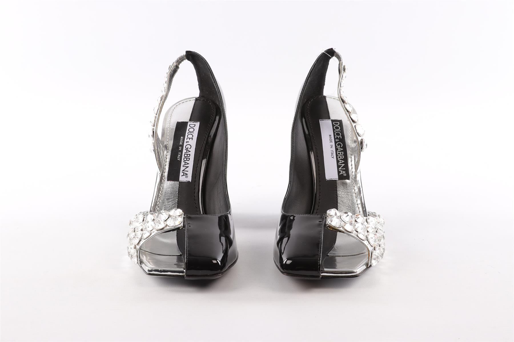 DOLCE & GABBANA BLACK LEATHER PUMPS EU 38.5 UK 5.5 US 8.5