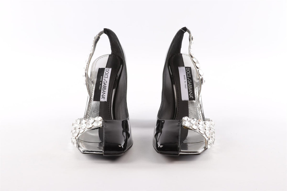 DOLCE & GABBANA BLACK LEATHER PUMPS EU 38.5 UK 5.5 US 8.5