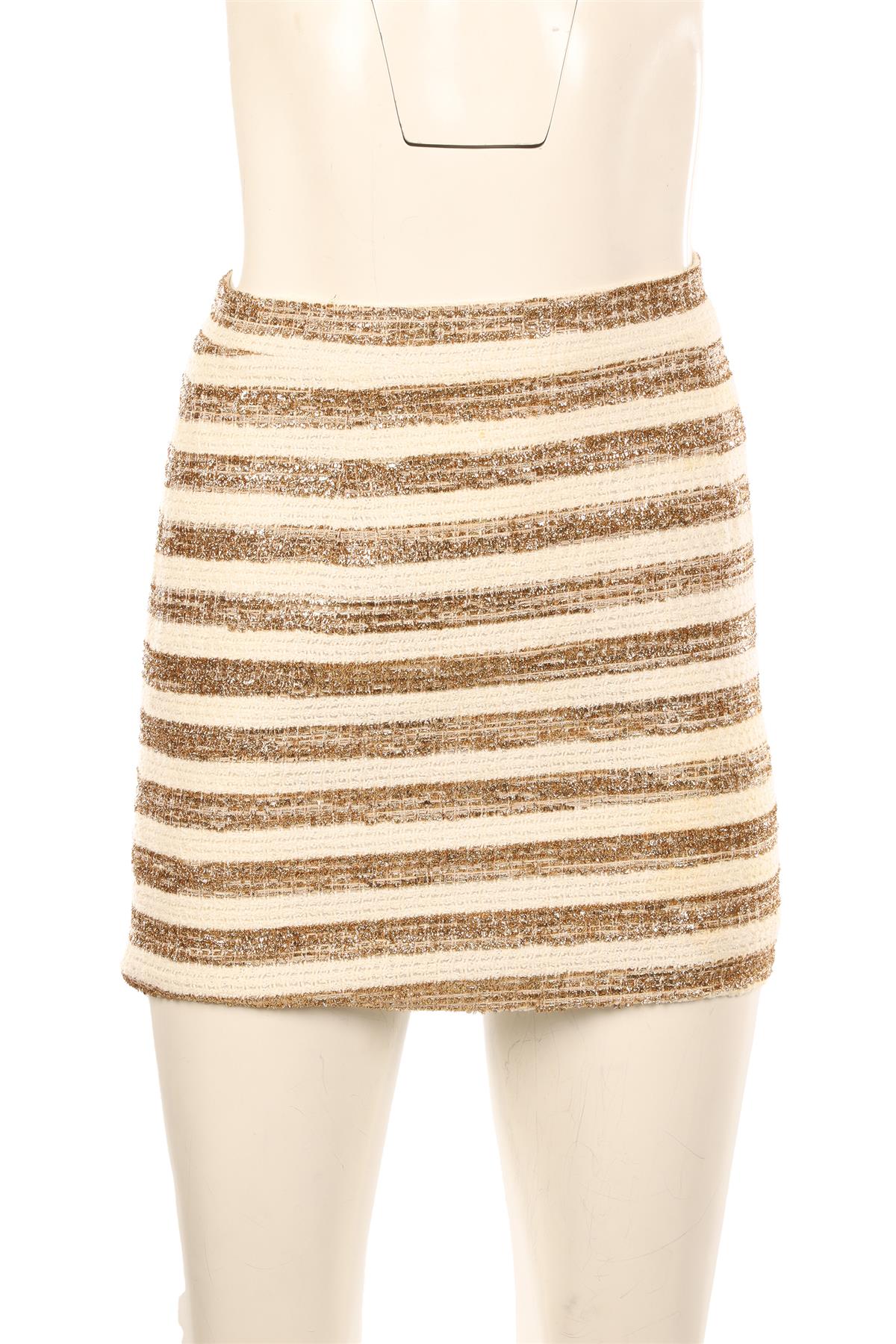 ALESSANDRA RICH GOLD COTTON MINI SKIRT IT 38 UK 6