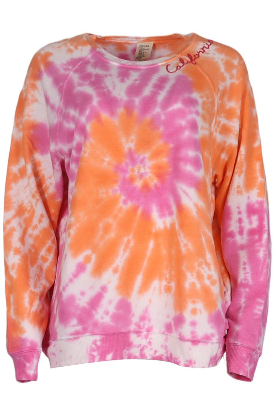 I STOLE MY BOYFRIEND'S SHIRT TIE DYED COTTON JERSEY SWEATSHIRT MEDIUM-LARGE