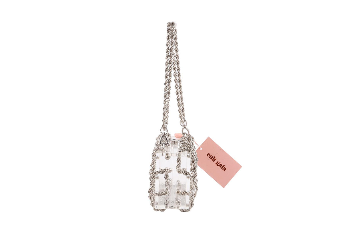 CULT GAIA SILVER BESS PERSPEX SHOULDER BAG