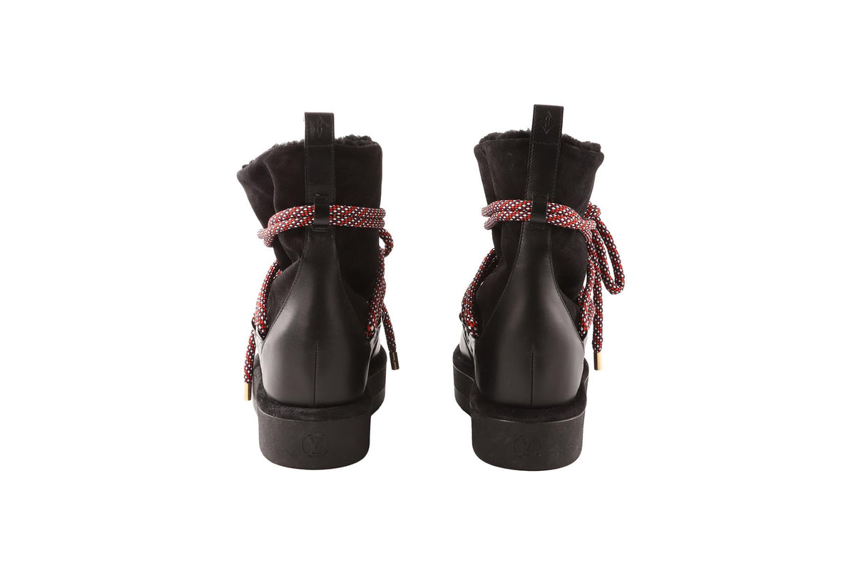 LOUIS VUITTON BLACK ASPEN MONOGRAM SUEDE ANKLE BOOTS  EU 39 UK 6 US 9