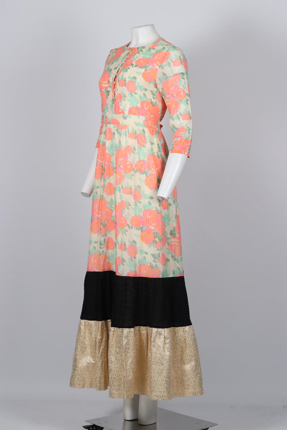 VINEET BAHL COTTON AND SILK BLEND MAXI DRESS SMALL