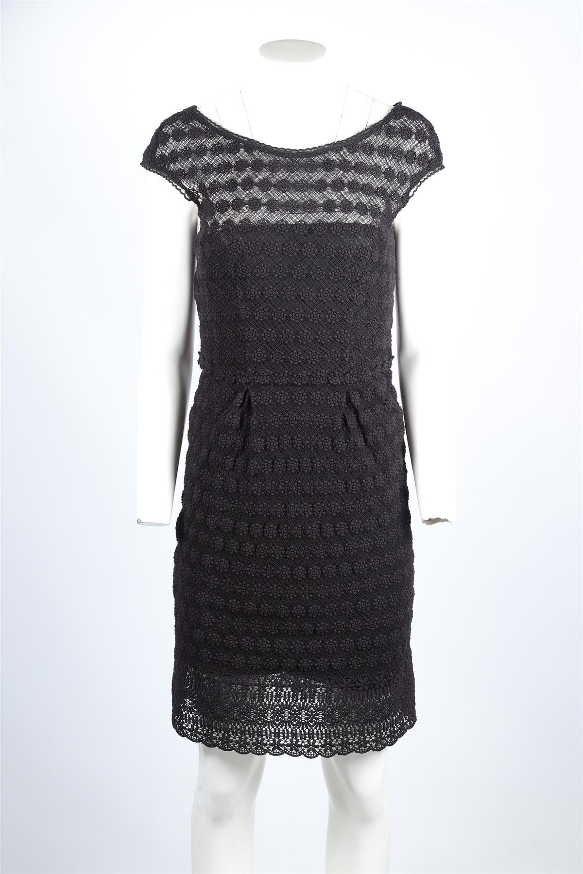 PHILOSOPHY DI ALBERTA FERRETTI BLACK CROCHET DRESS IT 42 UK 10