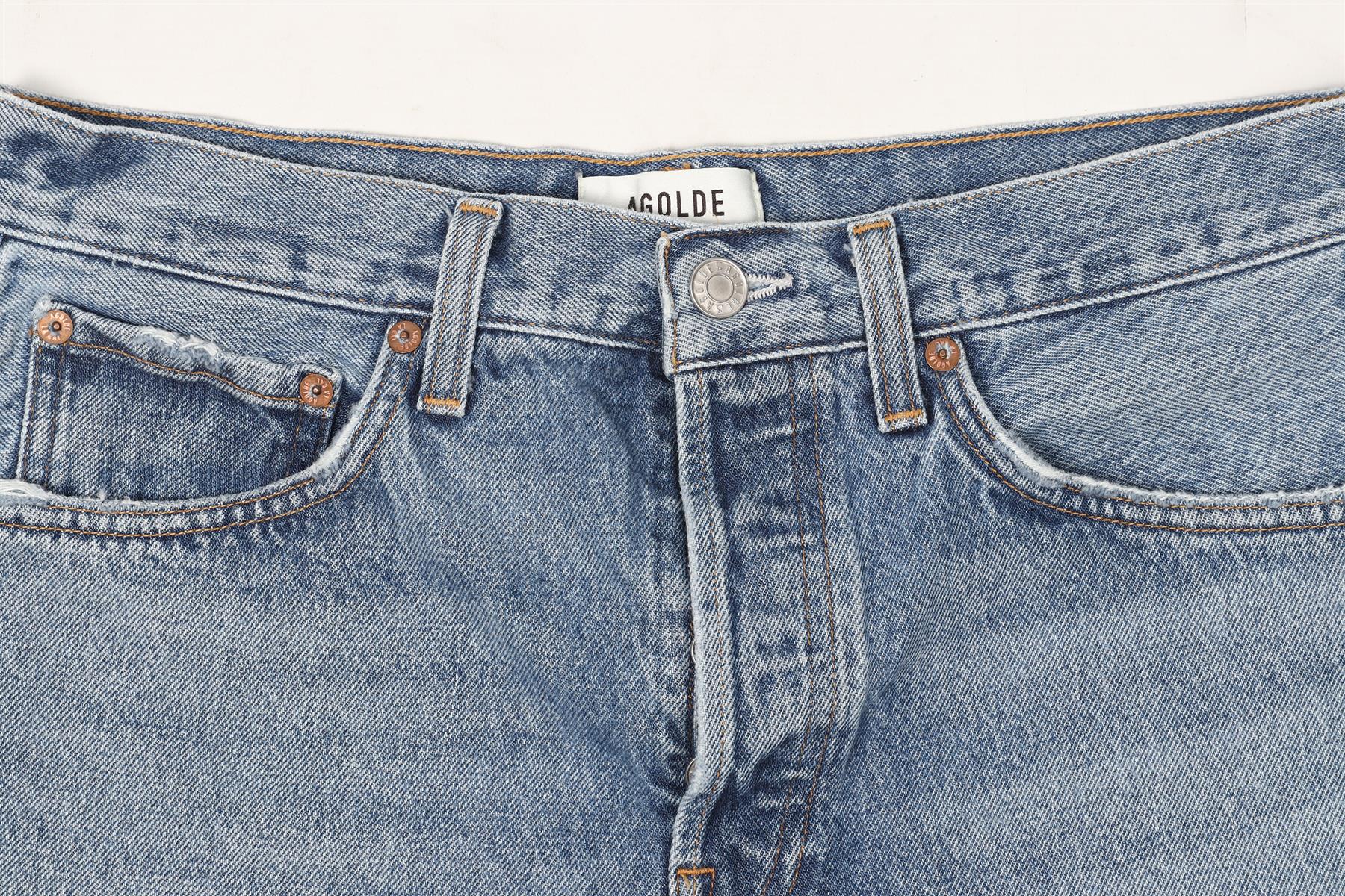 AGOLDE BLUE HIGH RISE DENIM SHORTS W28 UK 10