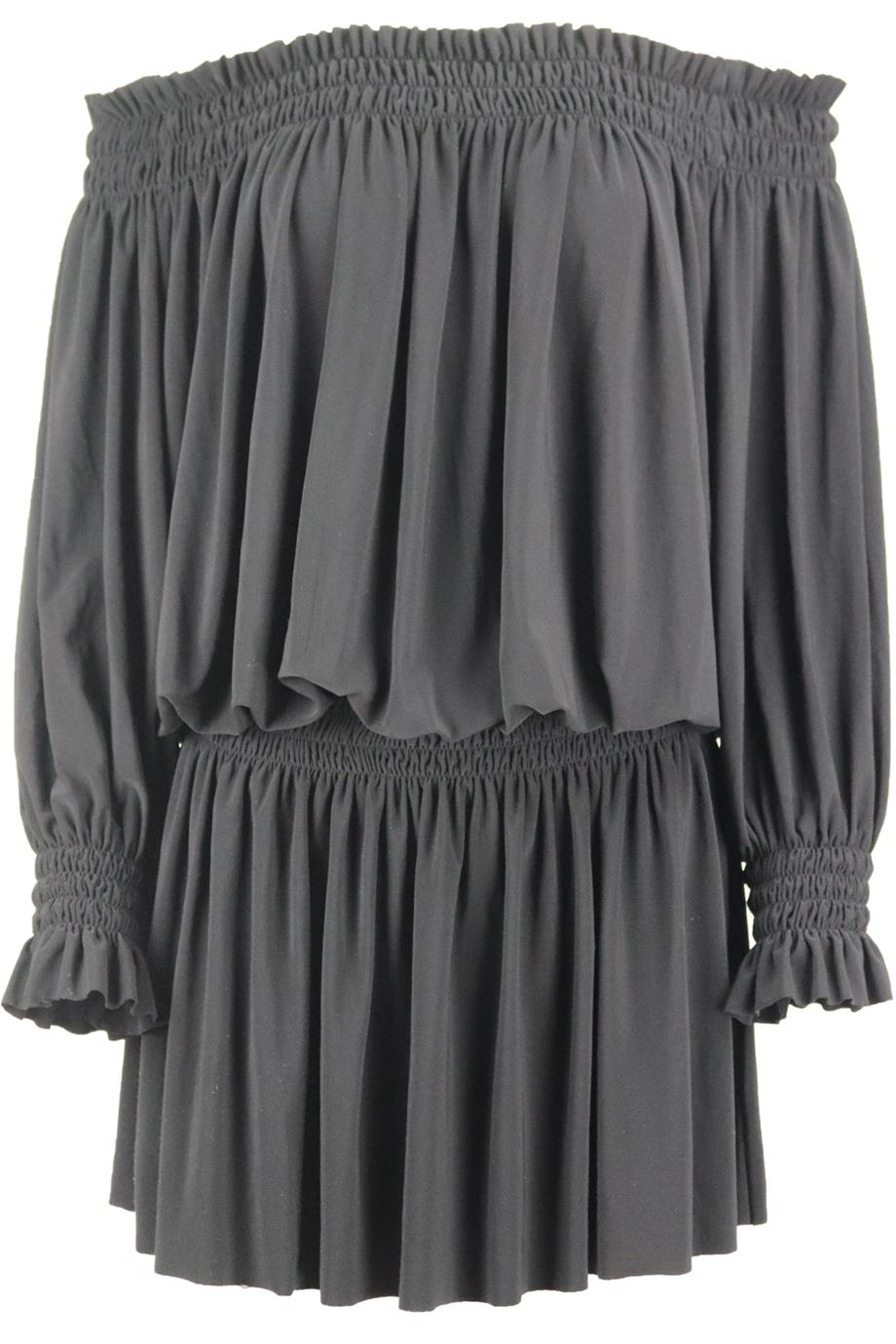 NORMA KAMALI OFF THE SHOULDER JERSEY MINI DRESS SMALL