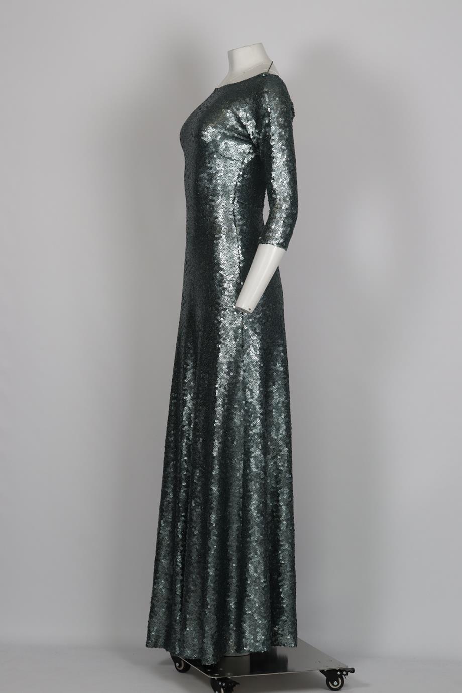MARC JACOBS SEQUINNED SATIN MAXI DRESS US 2 UK 6