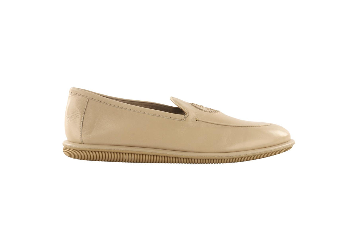 GIORGIO ARMANI BEIGE MEN'S LEATHER LOAFERS EU 42 UK 8 US 9