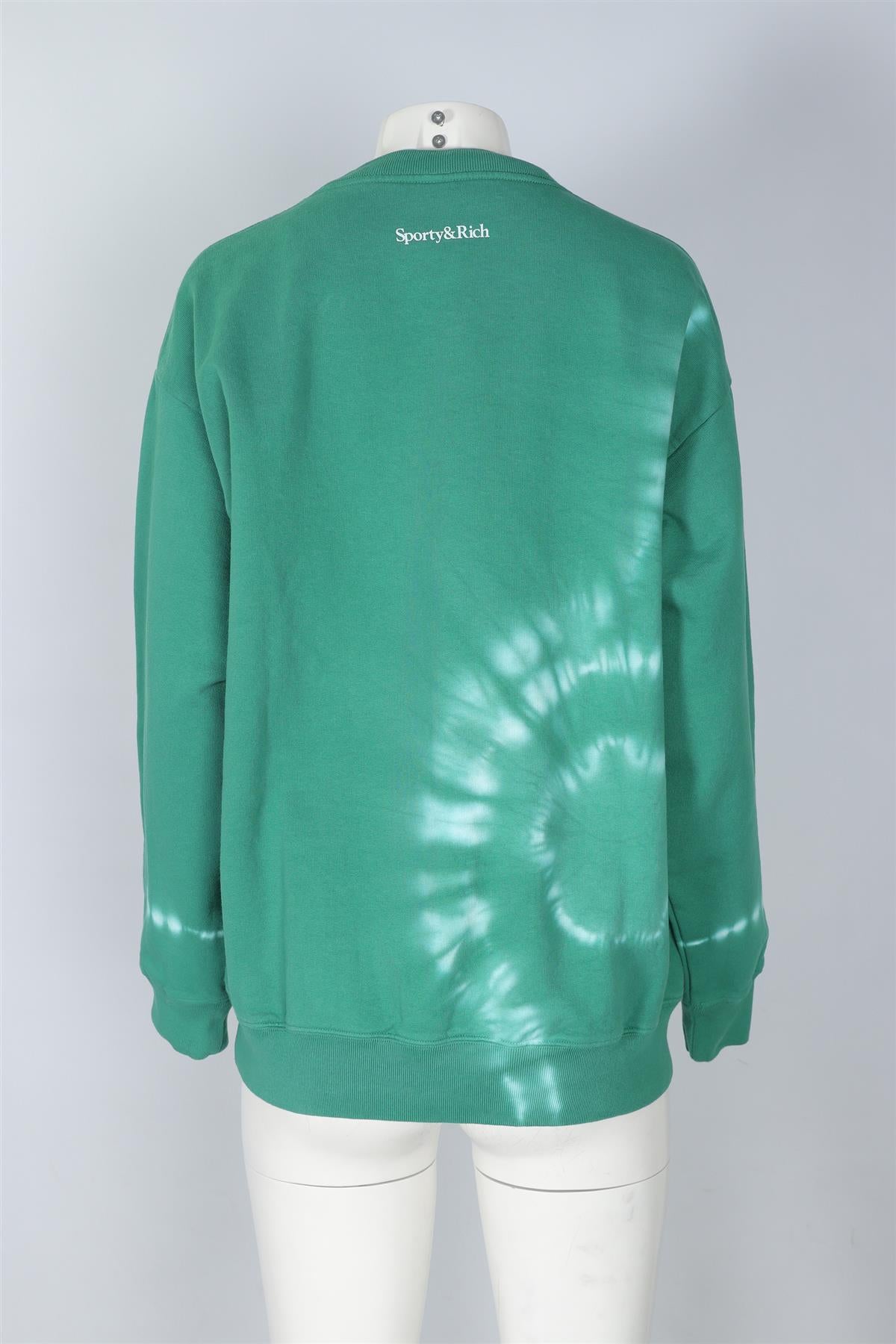 SPORTY & RICH GREEN COTTON SWEATSHIRT MEDIUM
