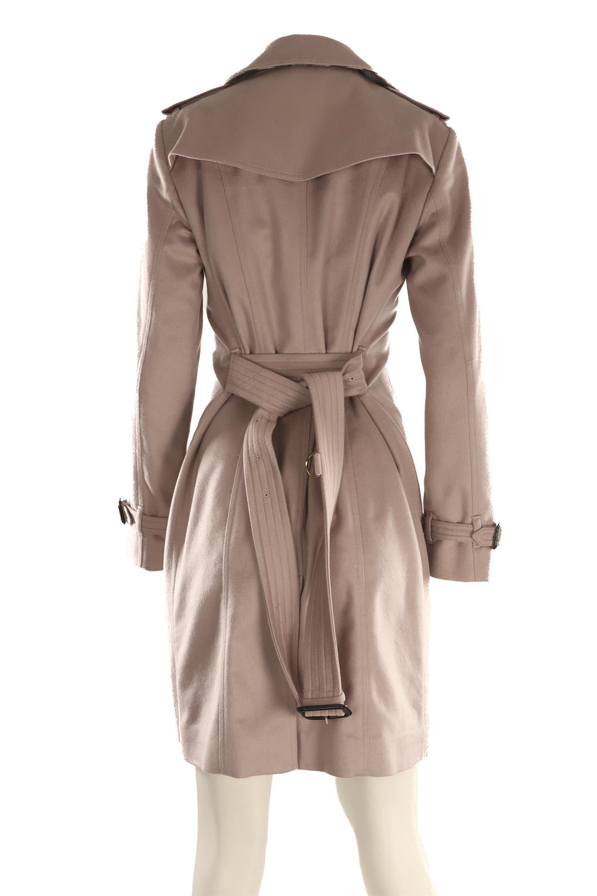 BURBERRY PURPLE CASHMERE TRENCH COAT UK 12