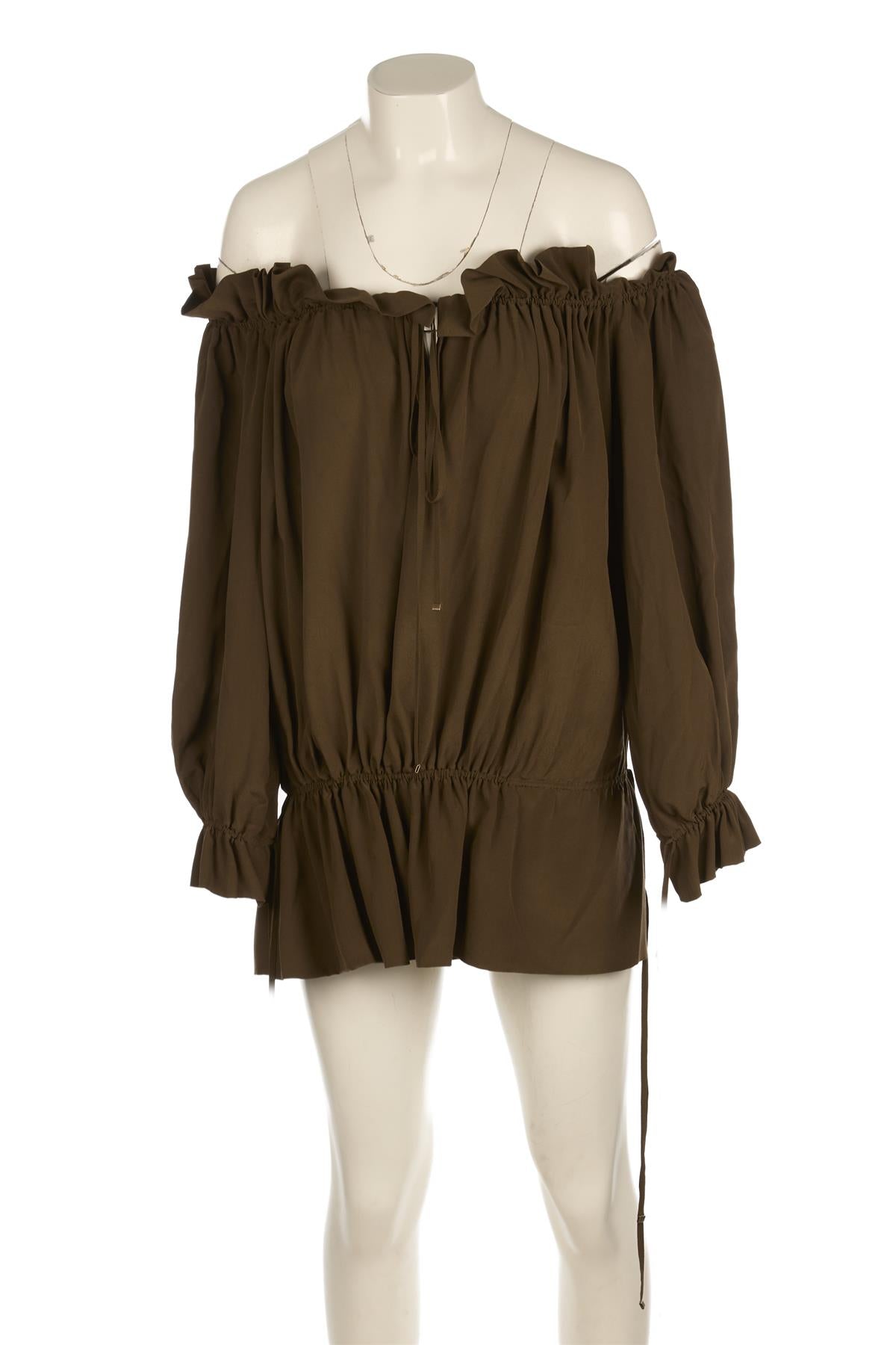 SAINT LAURENT GREEN SILK MINI DRESS FR 36 UK 8