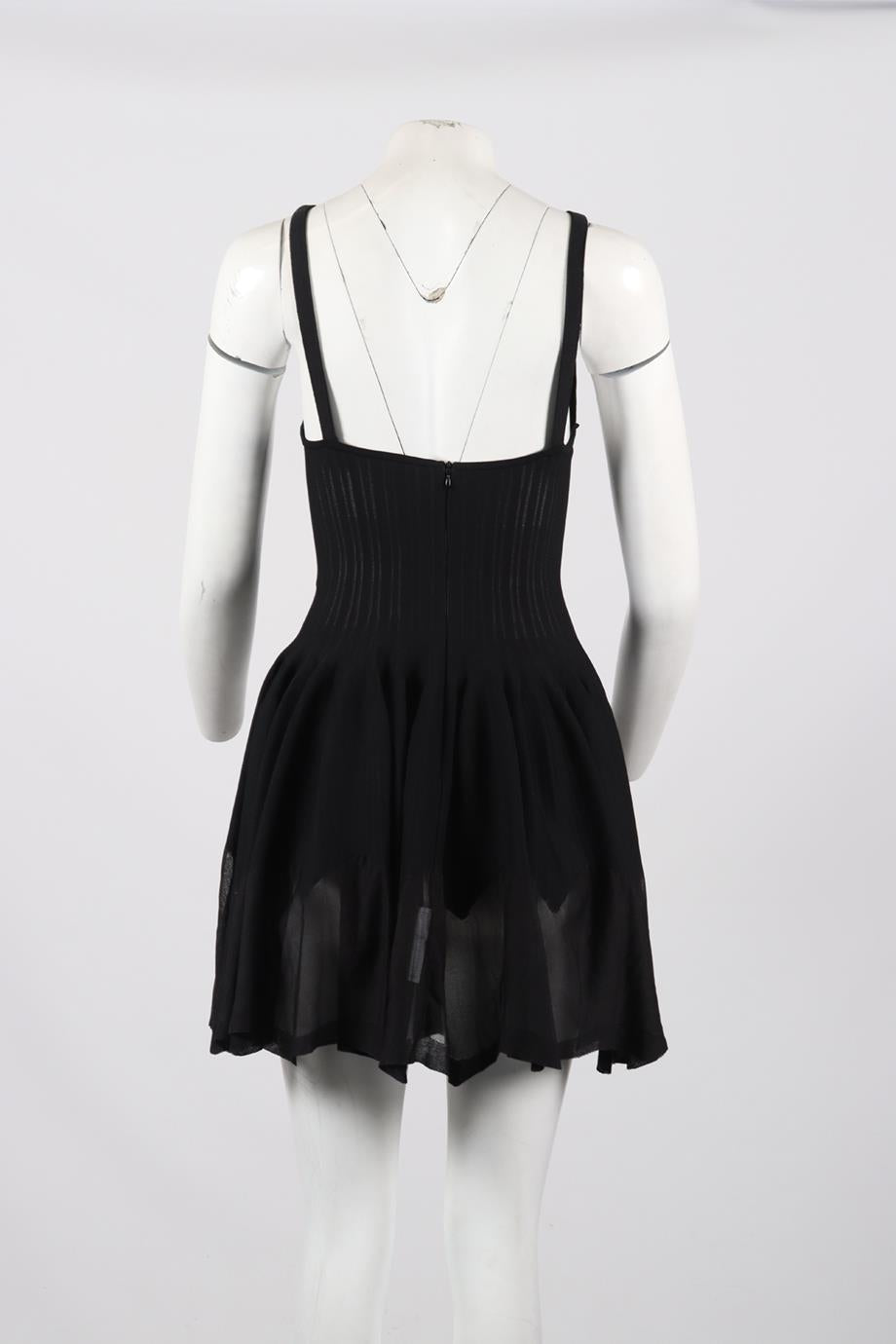 AZZEDINE ALAÏA SILK BLEND MINI DRESS FR 40 UK 12