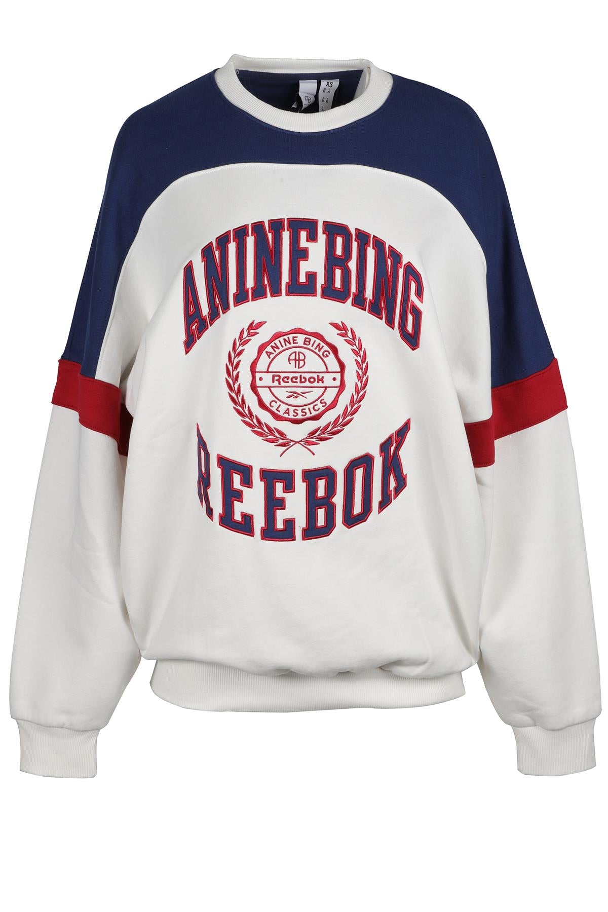 ANINE BING + REEBOK WHITE COTTON SWEATSHIRT XSMALL