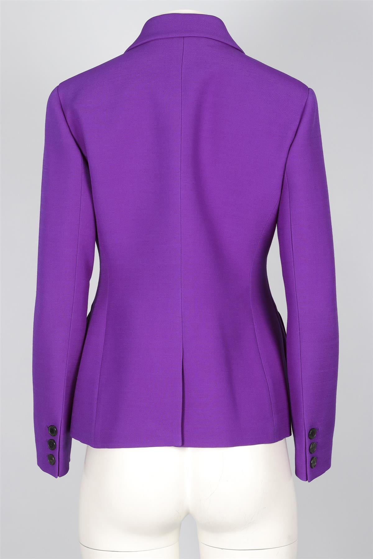 CHRISTIAN DIOR PURPLE WOOL BLAZER UK 12
