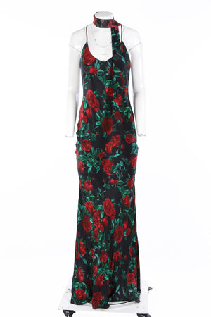 Alexandra Miro Black Chiffon Maxi Dress