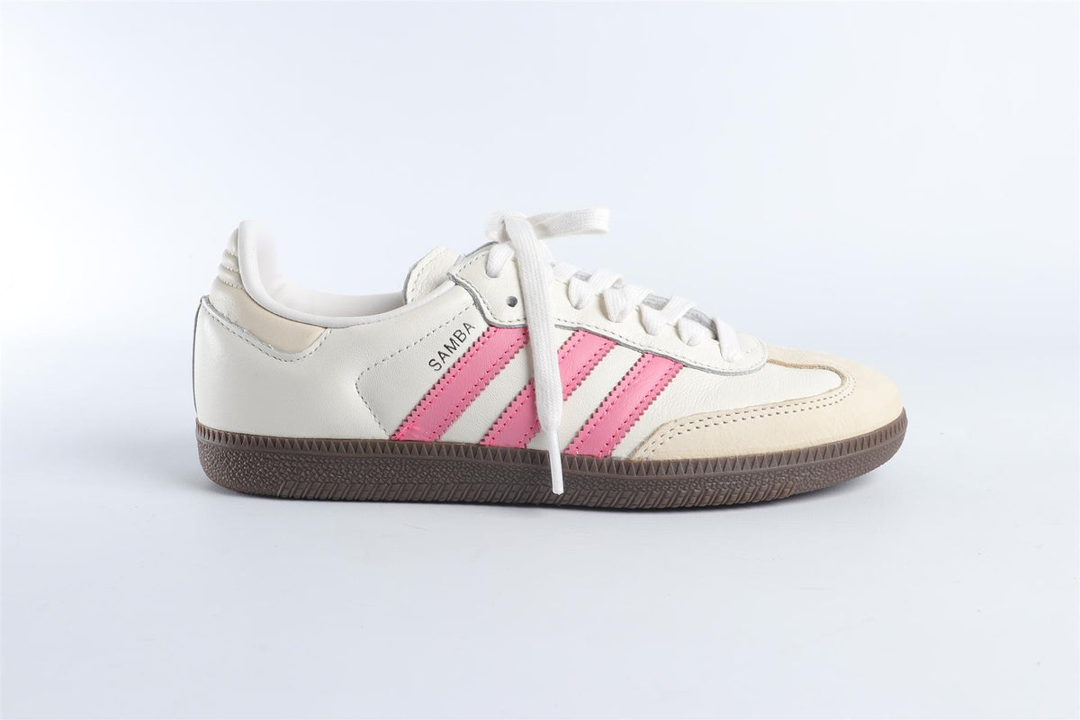 ADIDAS WHITE SAMBA 'CLOUD WHITE LUCID PINK' SNEAKERS EU 38 UK 5 US 6.5