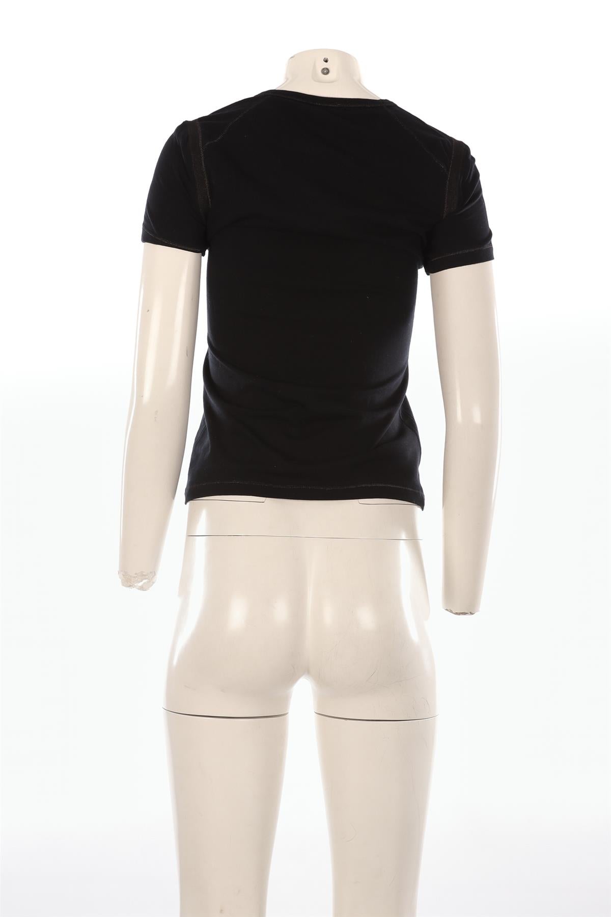 CHANEL BLACK 2007 COTTON T-SHIRT FR 40 UK 12