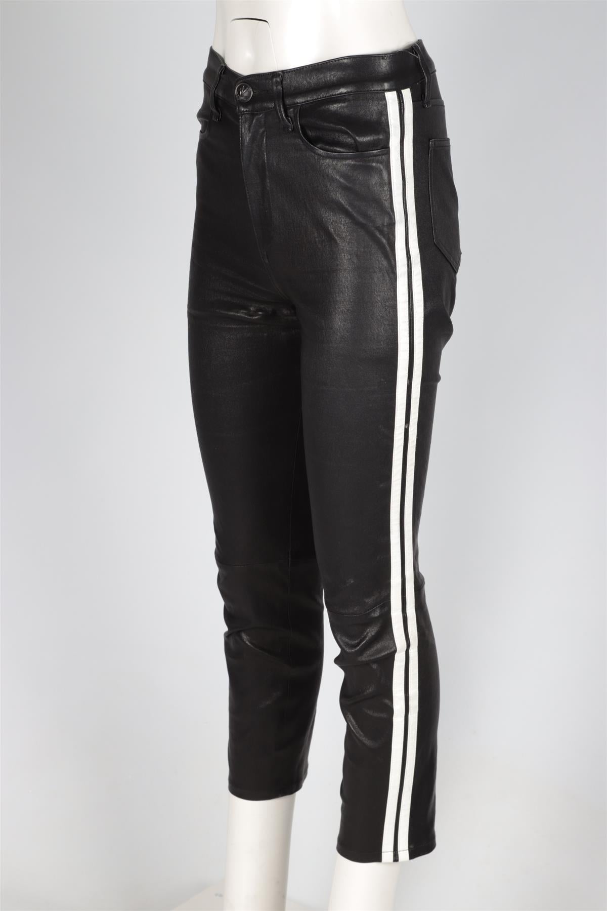 RAG & BONE BLACK LEATHER SKINNY PANTS W27 UK 8-10