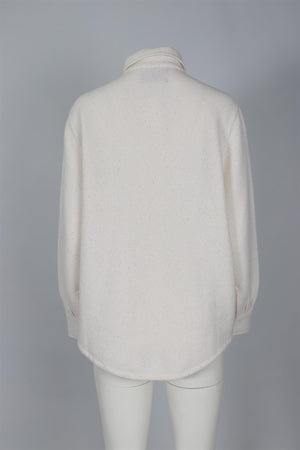 BRUNO MANETTI IVORY WOOL CARDIGAN IT 44 UK 12