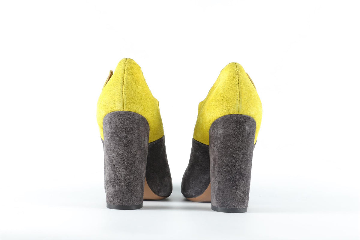 MARNI YELLOW AND GREY SUEDE ANKLE BOOTS EU 39 UK 6 US 9