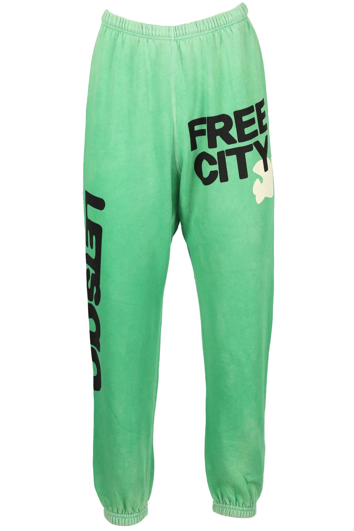 FREE CITY GREEN COTTON TRACK PANTS XSMALL