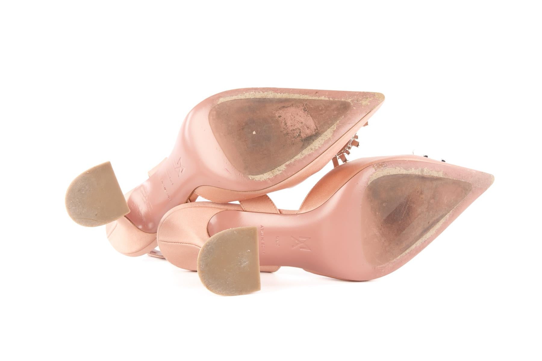 AMINA MUADDI PINK BEGUM SATIN SLINGBACK PUMPS EU 38.5 UK 5.5 US 8.5