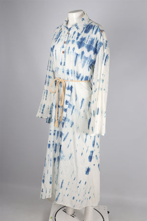 NANUSHKA BLUE COTTON MAXI DRESS MEDIUM