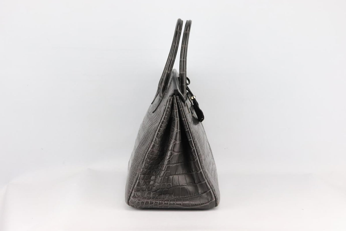 HERMÈS 2010 BIRKIN 35CM MATTE ALLIGATOR MISSISSIPPIENSIS LEATHER BAG