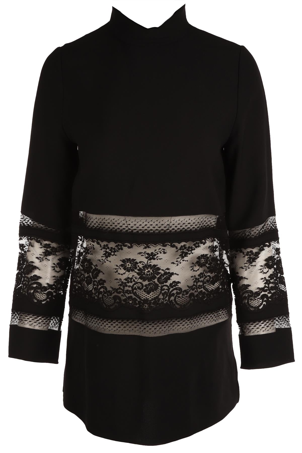 CHLOÉ BLACK CREPE TOP FR 34 UK 6