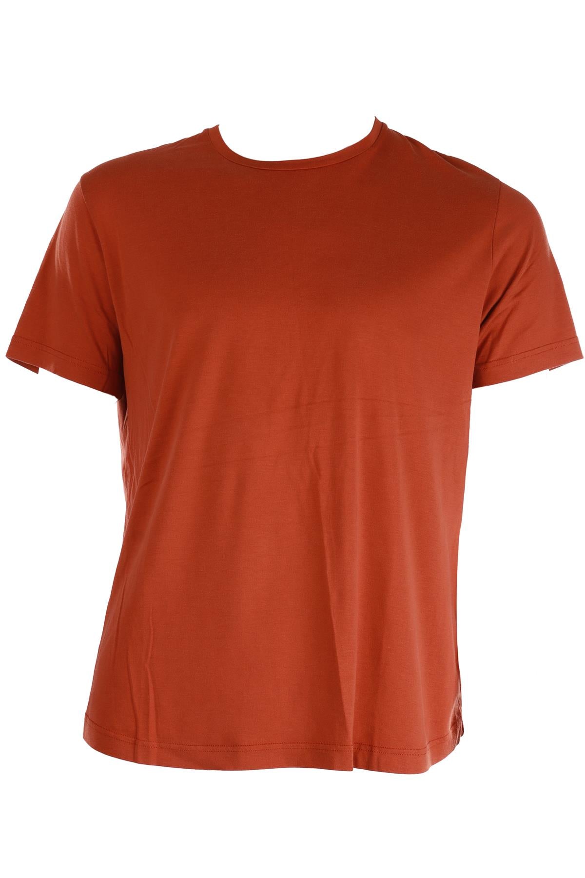 LORO PIANA ORANGE MEN'S SILK T-SHIRT LARGE