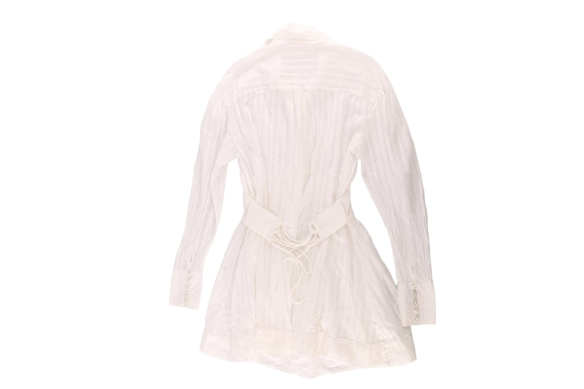 FOR LOVE & LEMONS WHITE COTTON MINI DRESS XSMALL