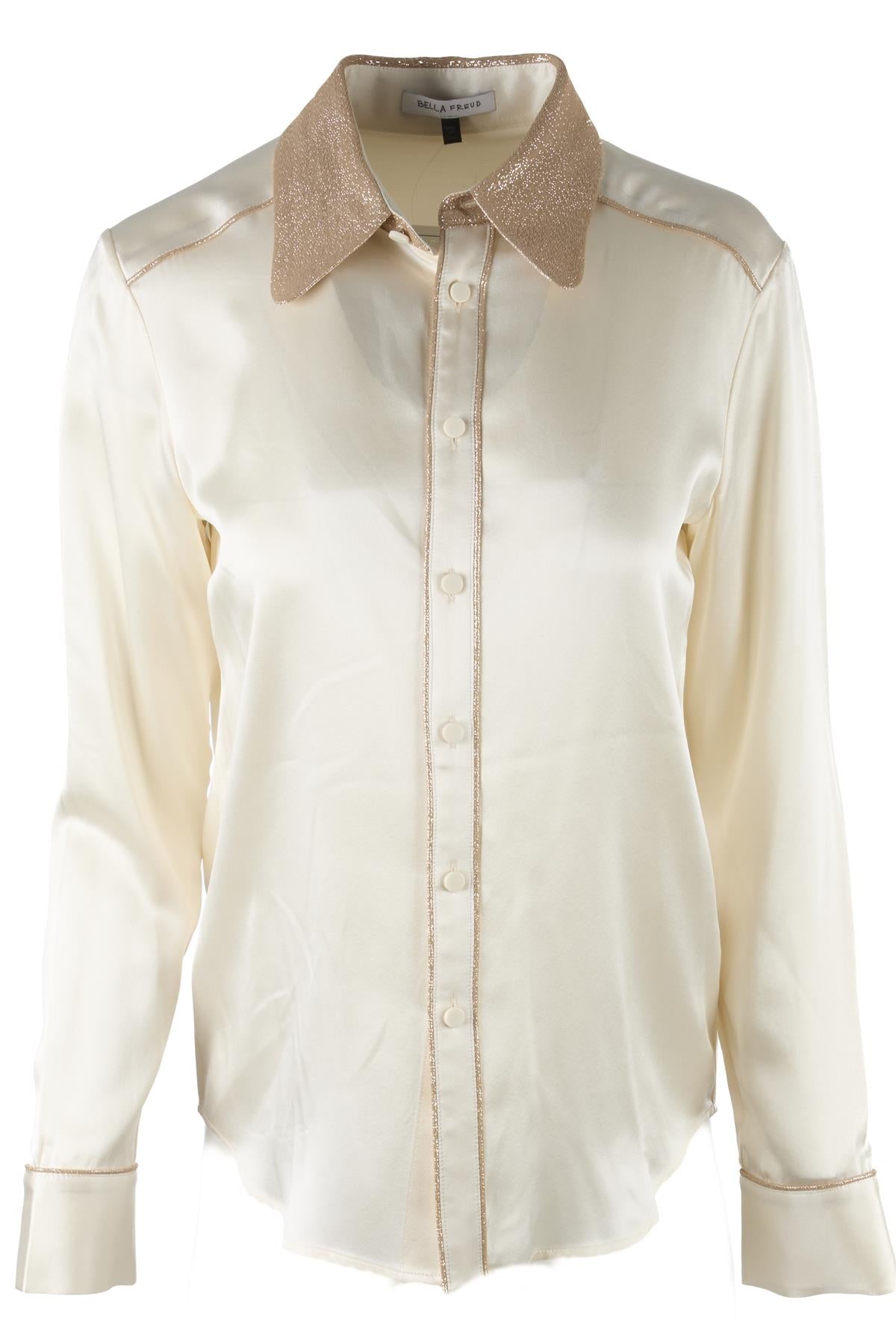 BELLA FREUD IVORY SILK SHIRT UK 8