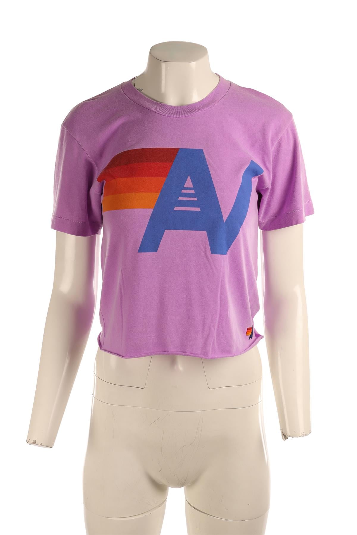 AVIATOR NATION PURPLE COTTON T-SHIRT XSMALL