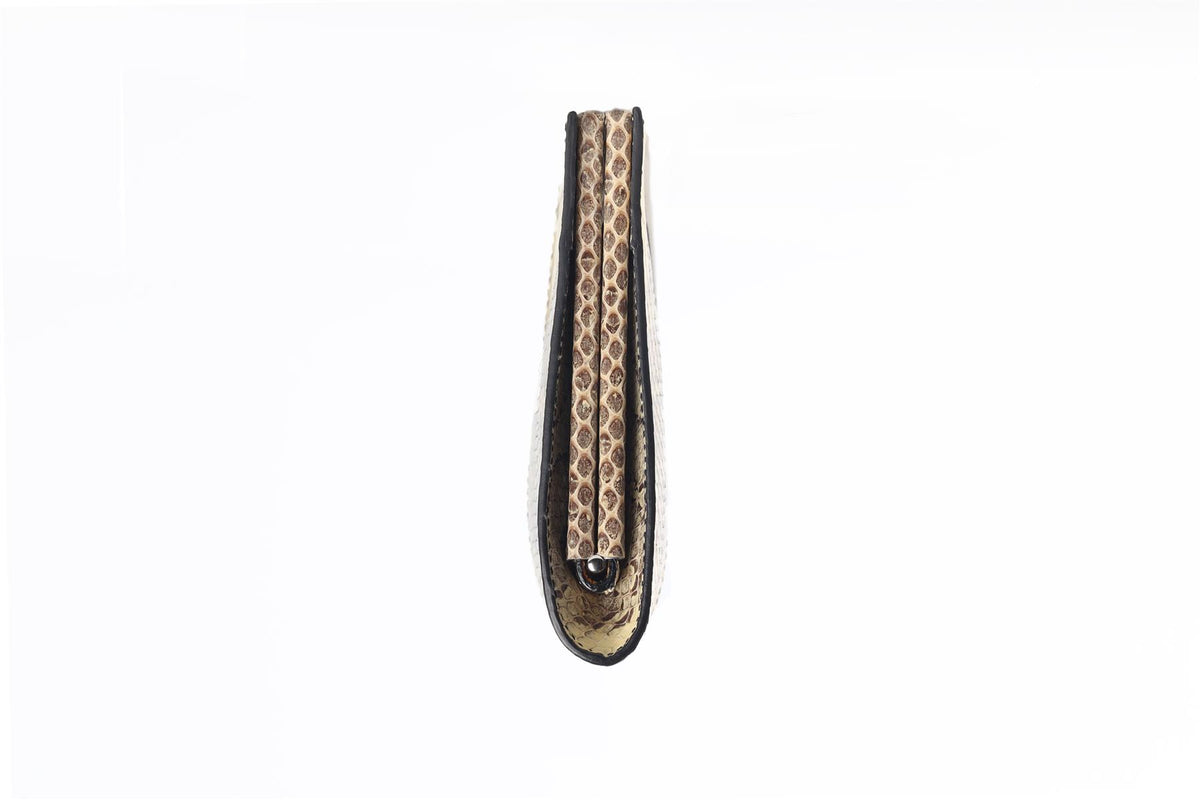 ROGER VIVIER BEIGE BELLE SNAKESKIN CLUTCH