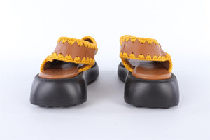 TOD'S BROWN LEATHER SANDALS EU 38 UK 5