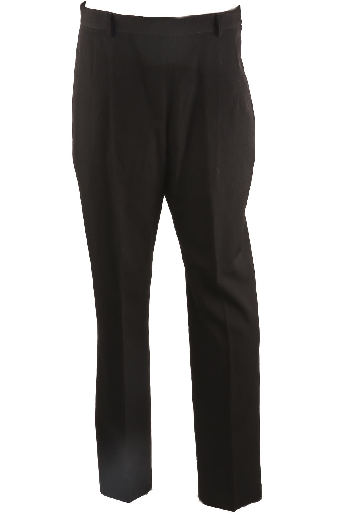 THE ROW BLACK WOOL HIGH RISE STRAIGHT LEG PANTS US 8 UK 12