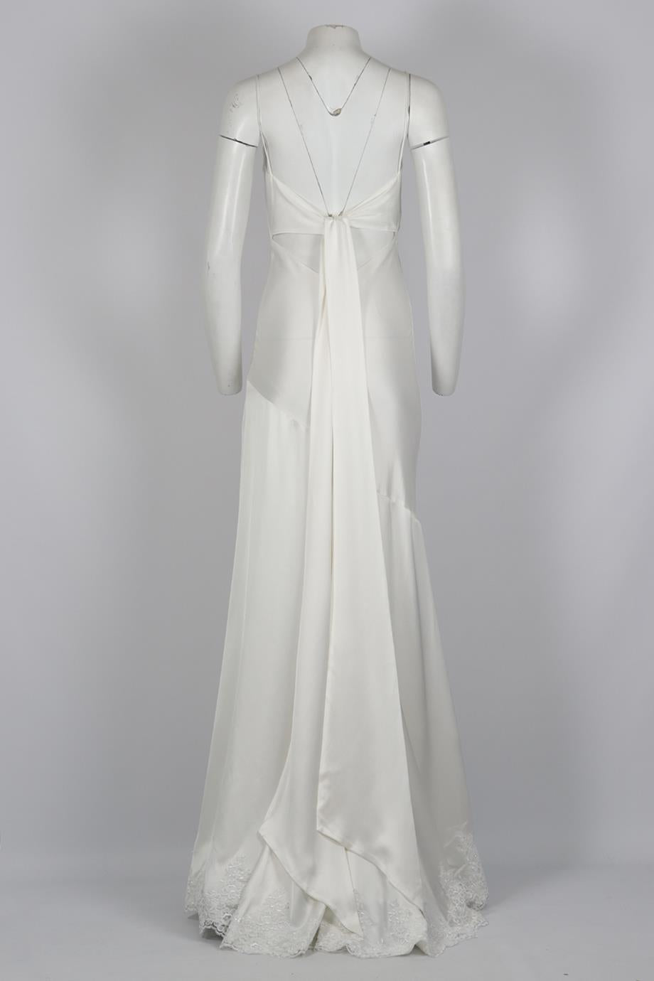 UNBRANDED CUSTOM DRAPED SATIN WEDDING DRESS SMALL
