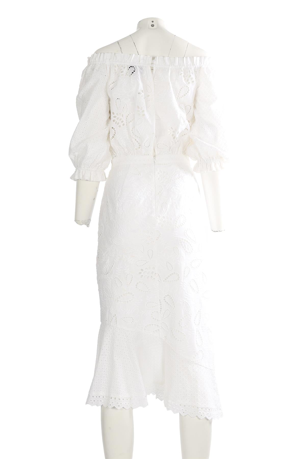 SALONI WHITE COTTON MAXI DRESS UK 8