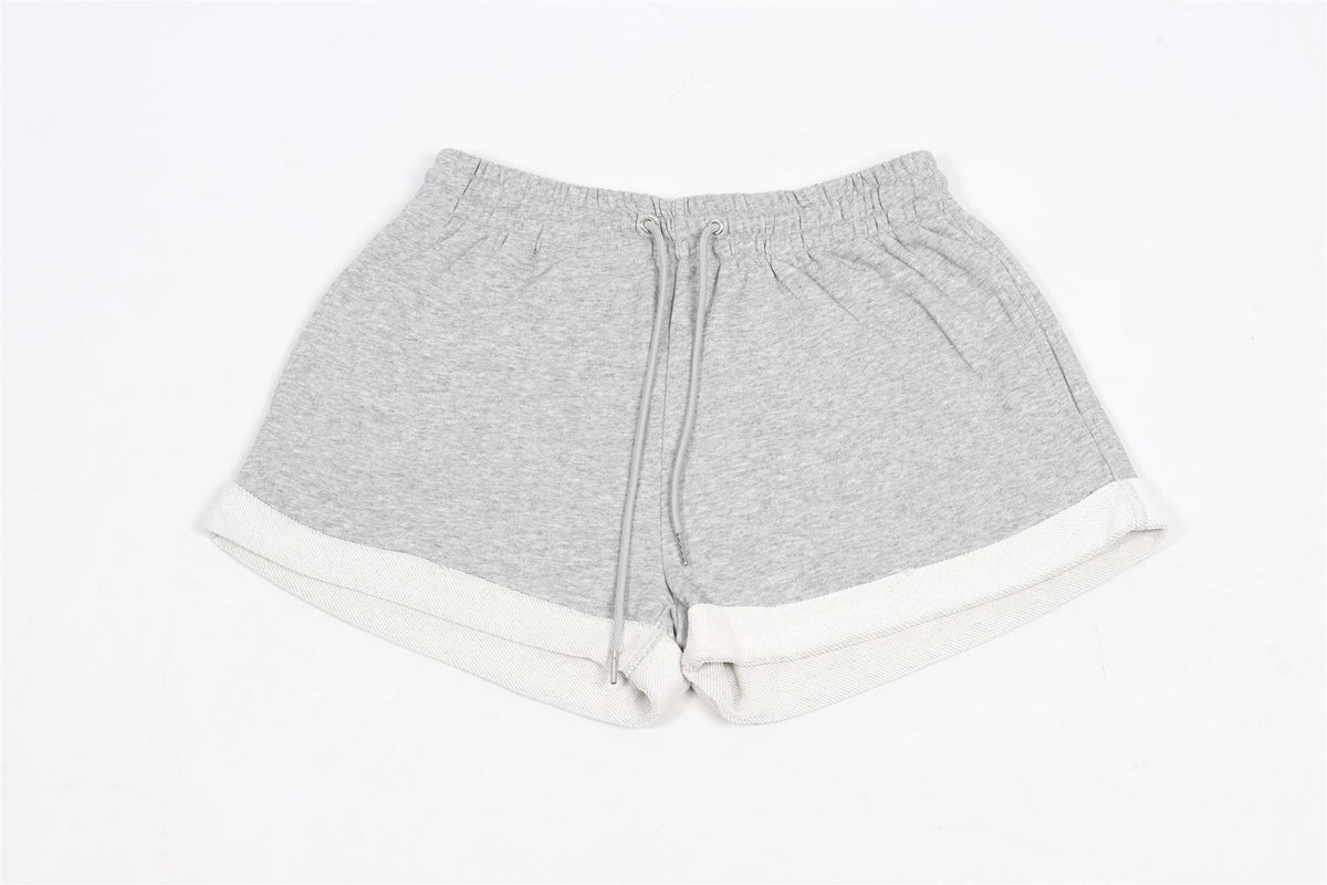 ADAM SELMAN GREY COTTON SHORTS SMALL