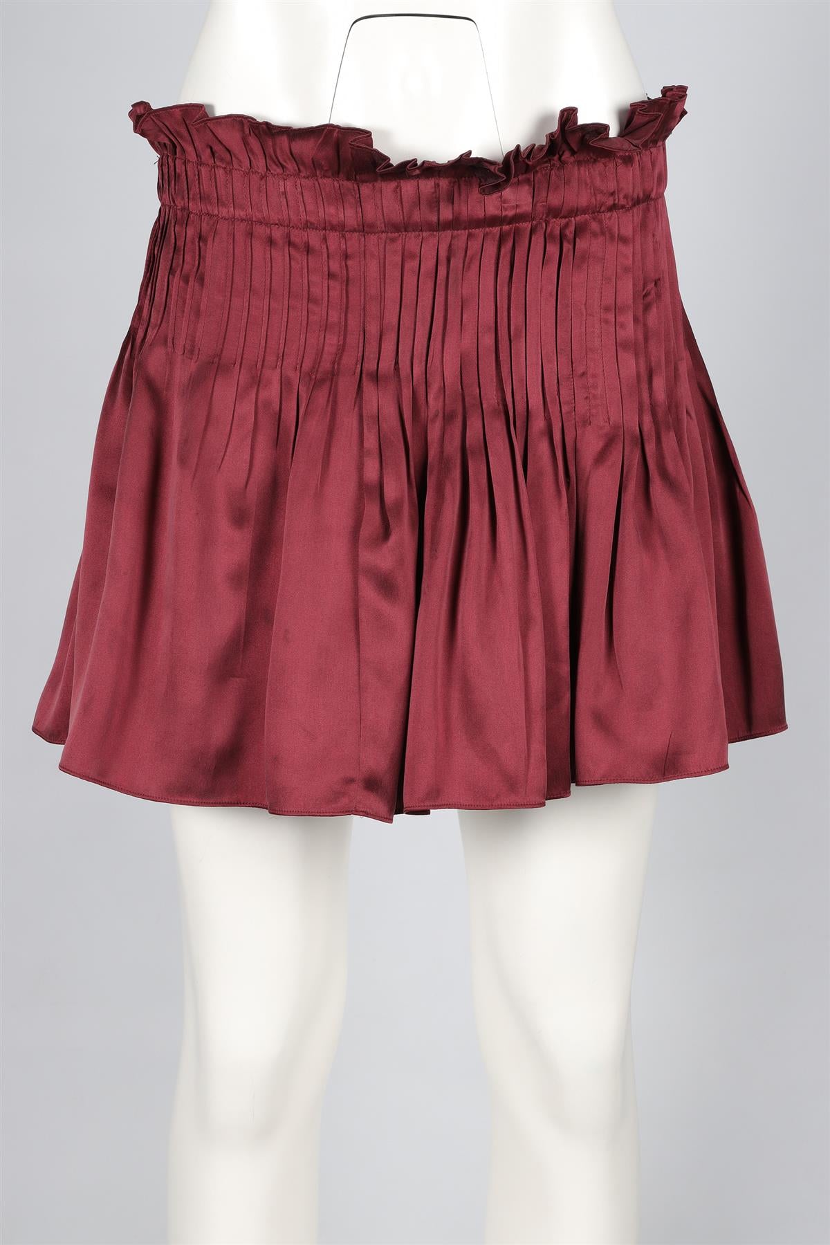 ISABEL MARANT ÉTOILE MAROON SILK MINI SKIRT FR 38 UK 10