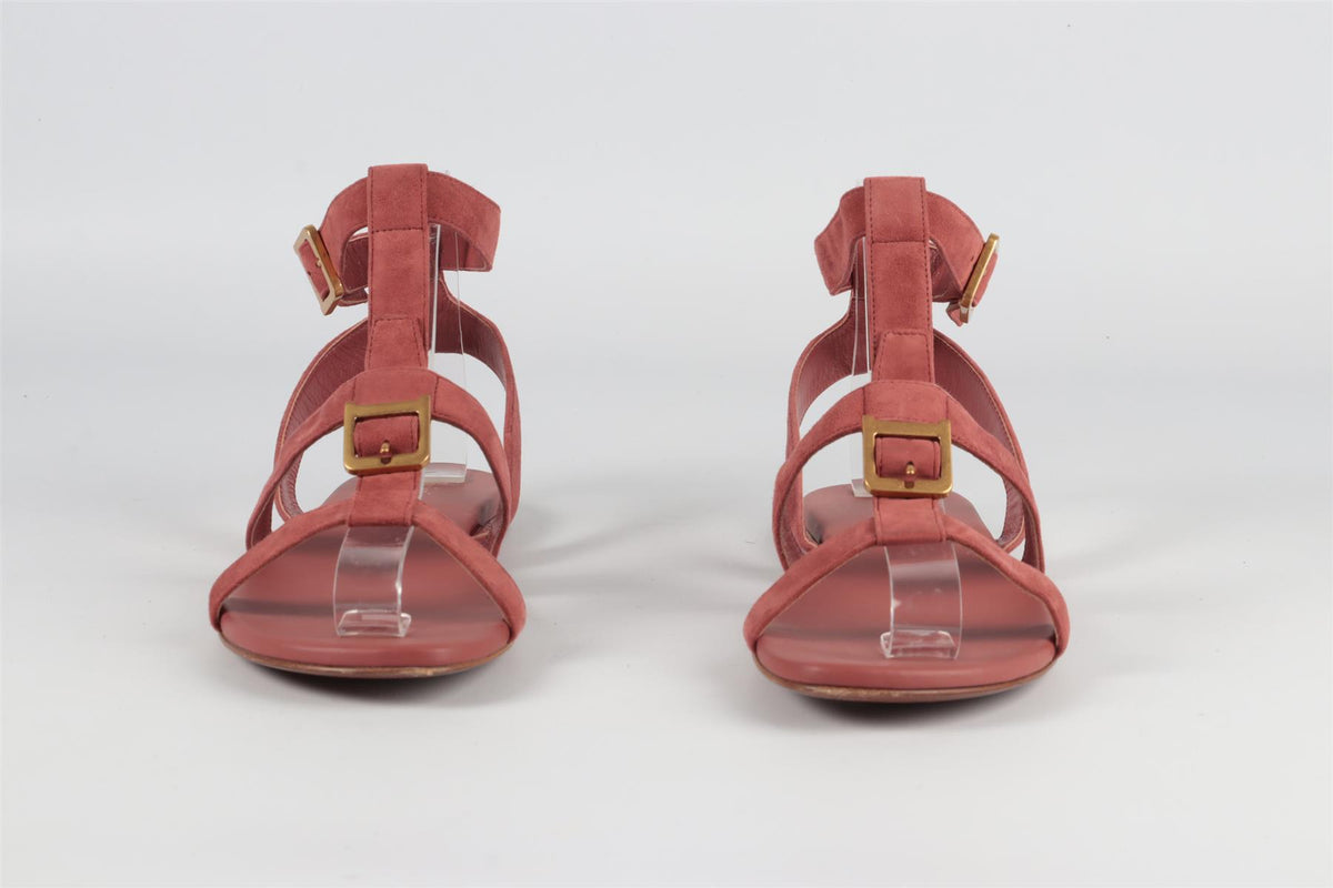 CHRISTIAN DIOR PINK DOUBLE D SUEDE SANDALS EU 38 UK 5 US 8