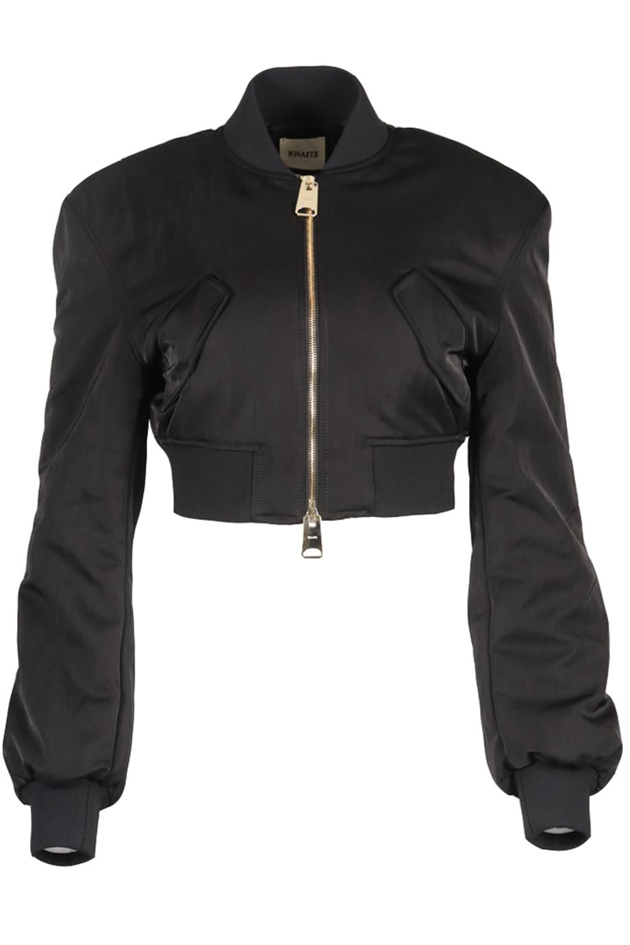 KHAITE CROPPED SATIN BOMBER JACKET XSMALL