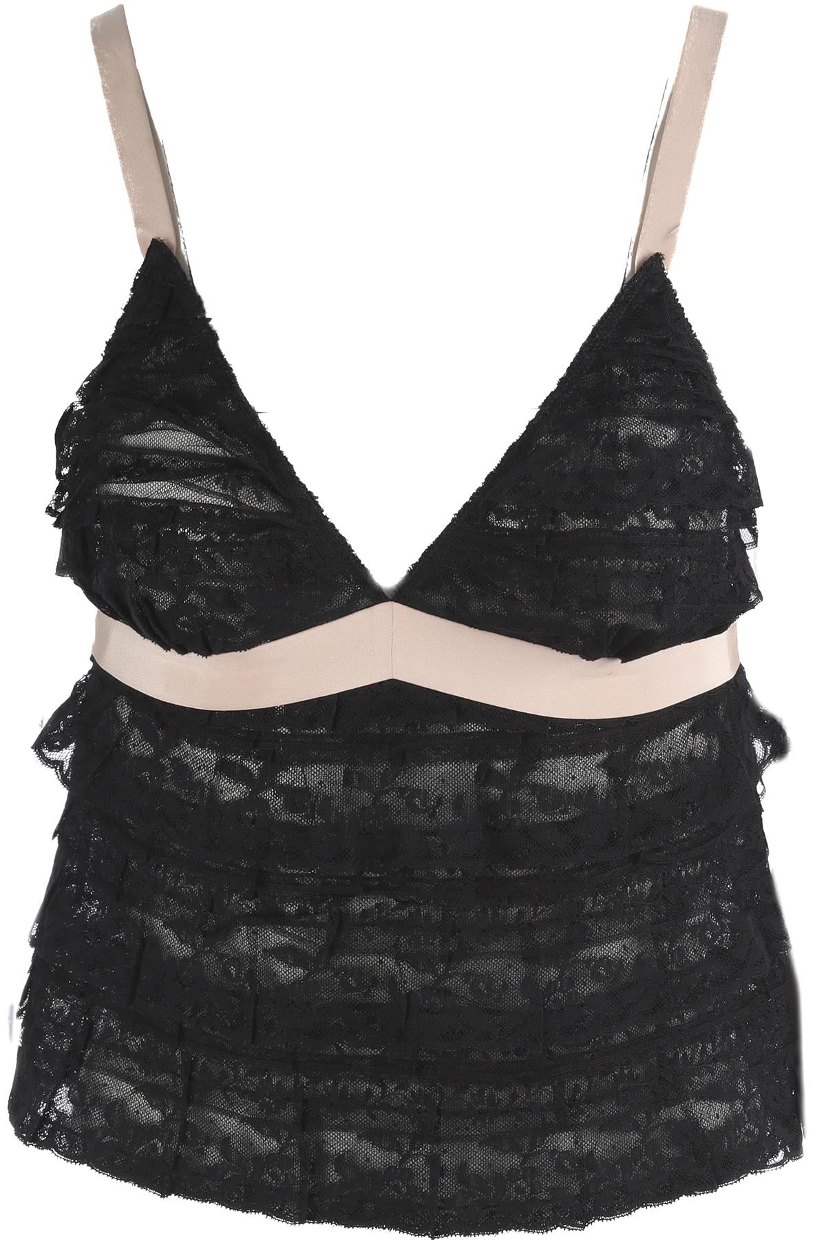 PRADA BLACK VINTAGE LACE TOP SMALL