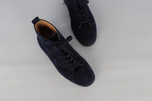CHRISTIAN LOUBOUTIN NAVY MEN'S ST LOUIS SUEDE SNEAKERS EU 43.5 UK 9.5 US 10.5