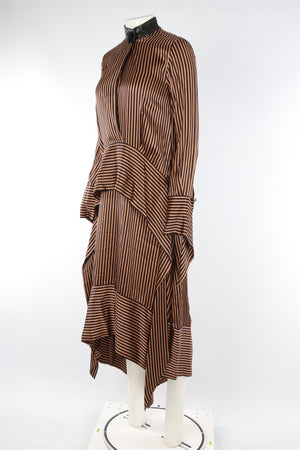 PETAR PETROV BROWN SILK MAXI DRESS FR 36 UK 8