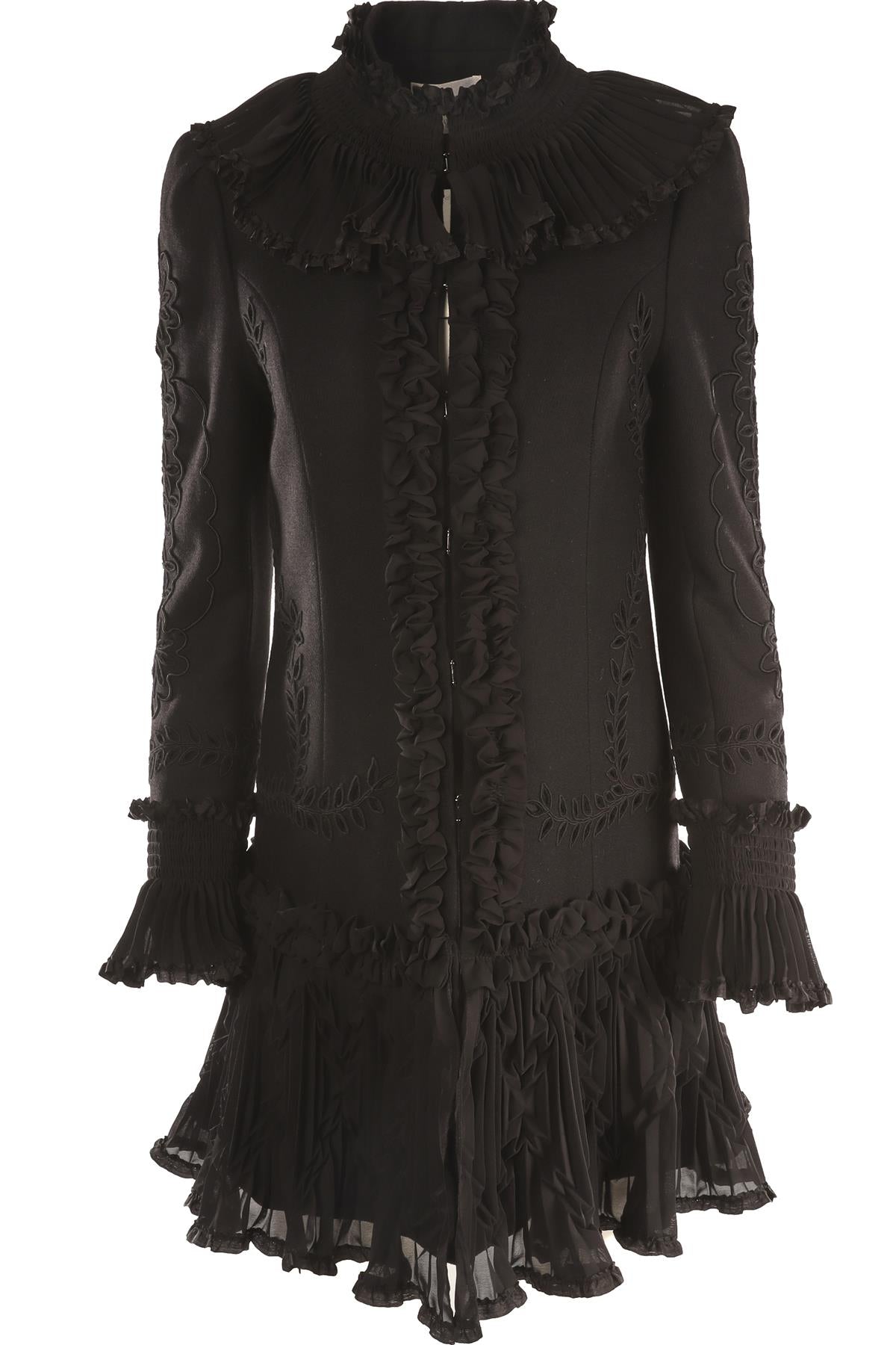 TEMPERLEY LONDON BLACK WOOL COAT UK 10