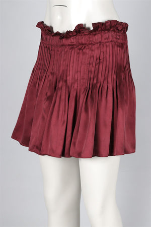 ISABEL MARANT ÉTOILE MAROON SILK MINI SKIRT FR 38 UK 10