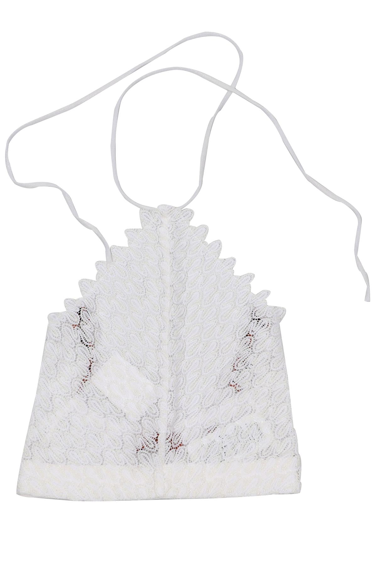 MISSONI WHITE CROPPED CROCHET TOP IT 40 UK 8