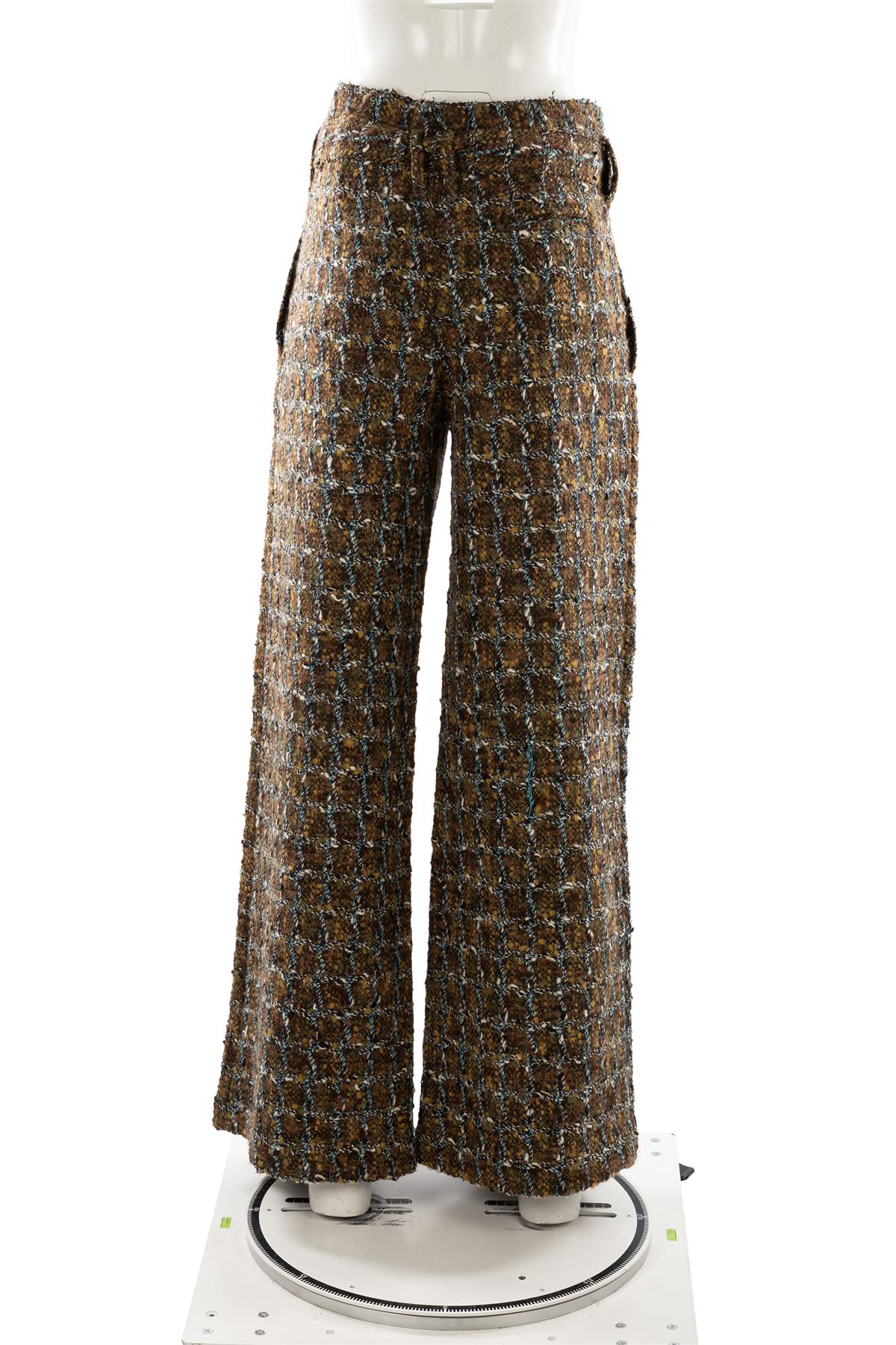 JOSEPH GREEN WOOL WIDE LEG PANTS FR 36 UK 8