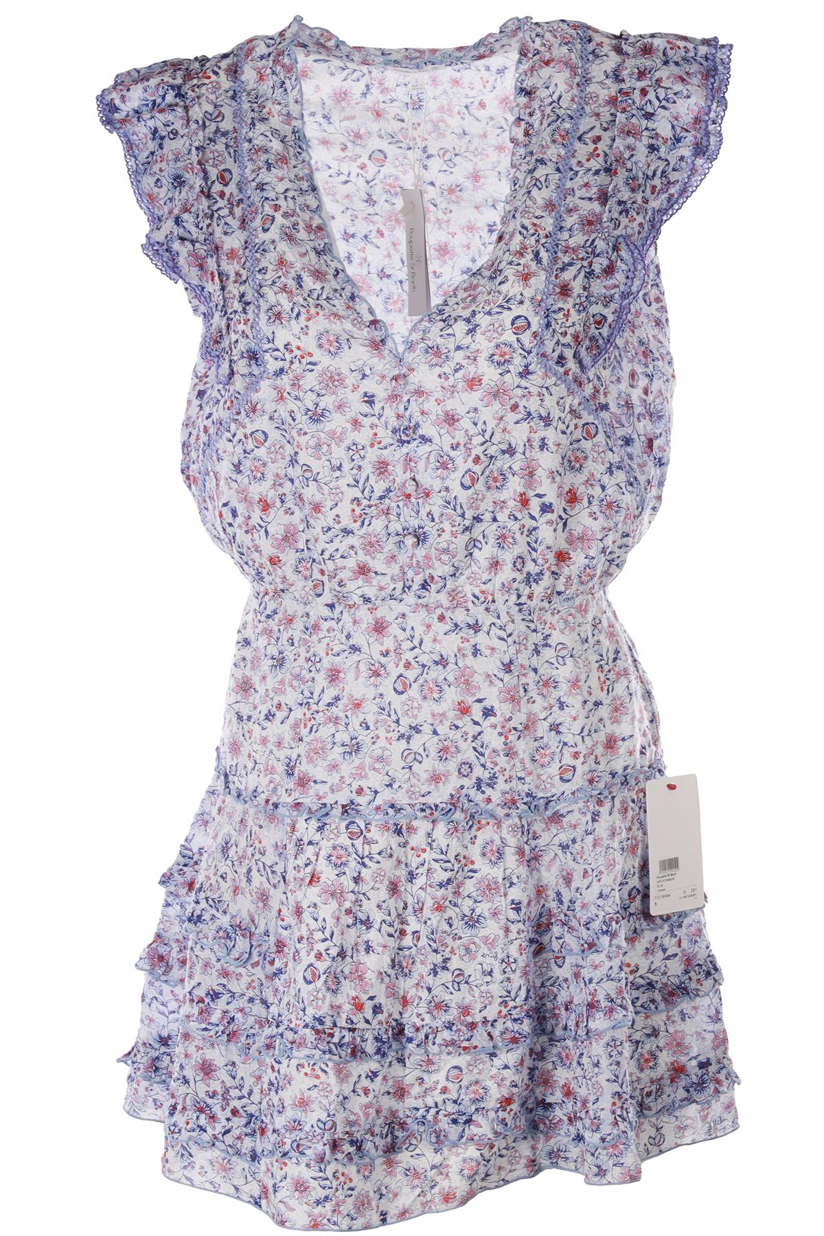 POUPETTE ST BARTH'S BLUE COTTON MINI DRESS SMALL